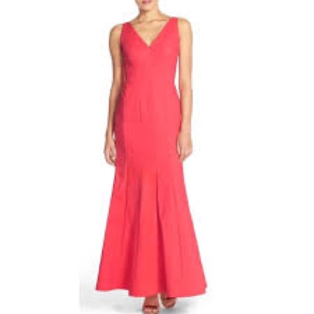 Aiden Mattox Coral Evening Maxi Dress